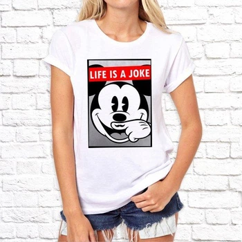 Жіноча футболка з принтом, Swag Mickey Mouse (Міккі Маус) "Life is a joke" Push IT, XXL