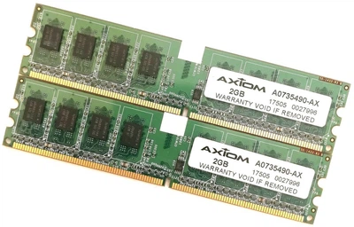 Пара оперативной памяти Axiom DDR2 4Gb (2Gb+2Gb) 667MHz PC2 2R8 5300U CL5 (A0735490-AX) Б/У