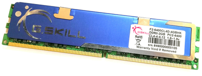 Игровая оперативная память G.Skill DDR2 2Gb 800MHz PC2 6400U CL4 2R8 (F2-6400CL4D-4GBHK) Б/У