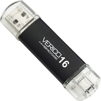 Флеш память USB Verico Hybrid Classic 16GB USB 2.0 + microUSB Black (1UDOV-MIBKG3-NN)