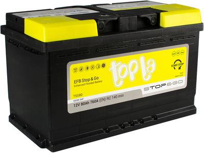 Автомобильный аккумулятор Topla 80 Ah/12V EFB Euro (0) (112 080)