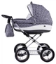 Коляска 2 в 1 класична Roan Emma (12"sery) E71 чорний (візерунок) - біла шкіра - зображення 2