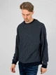 Темно-синій вільний світшот з тонкими білими смужками ASOS ASJ280820-24 S (83665S) Синій - зображення 2