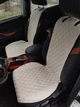 Комплект накидок AMI.AUTO з Еко-Замші ПРЕМІУМ на сидіння Audi A2 8Z 1999-2005 чорні з синім рядком - зображення 5