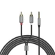 Кабель HOCO UPA10 3.5mm - 2RCA audio plated plugs Сірий - зображення 1