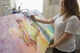 Интерьерная картина ручной работы разноцветная с фигурами людей, акриловыми красками на холсте, «Жаркое лето», 100×50 см (PS058A) - изображение 5