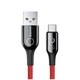 Кабель Baseus C-Shaped Light Intelligent Power-Off Type-C Cable QC3.0 3A (1m) red - изображение 1