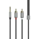 Аудио кабель Aux Hoco UPA10 Lotus Double RCA Audio 3.5 mm (1,5м) Серый - изображение 5