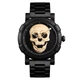 Чоловічий годинник Skmei Skull 9178 Чорний із золотим черепом - зображення 1
