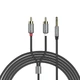 Аудио кабель с AUX mini-Jack 3,5 мм на Double RCA HOCO UPA10 lotus (1.5m). Black - изображение 1