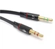 Cпліттер Jack 3.5 мама 4pin to 2*Jack 3.5 тато 3pin мікрофон навушники 0,1м ATCOM Black 17488 Розгалужувач - зображення 3