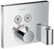Зовнішня частина змішувача термостата з тримачем для душу HANSGROHE Shower Select 15765000 2 споживача - зображення 1