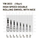 Вертлюг MiniMax High Speed Double Rolling Swivel With Nice Snap №8 с застежкой 12 кг 10 шт. (YM-3033-8) - изображение 2