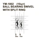 Вертлюг MiniMax Ball bearing swivel with split ring №5 на подшипнике 20 кг 10 шт. (YM-1802-5) - изображение 2