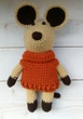 Игрушка Soft decor Символ Нового года Мышка вязаная ручная работа 22 см Бежевая (TMA801) - изображение 1