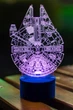 3d-светильник Сокол Тысячелетия (Звездные войны Star wars), 3д-ночник, несколько подсветок (на батарейке) - изображение 1