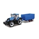 Машинка Bburago farm трактор new holland с прицепом 1:32 Черно-синий (KD88479) - изображение 1