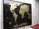 Большая золотая скретч-карта мира для путешествий Travel Mymap Black (черная) в раме 88x63см Metal Black - изображение 7