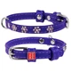 Ошейник WAUDOG Glamour кожа фиолетовый с клеевыми стразами Цветочек 32699 (4820082499044) - изображение 2