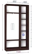 Шафа купе Luxe Studio Стандарт-1 Кольоровий комбінований фасад-11 1100x2300x450 дводверний (19034) - зображення 2