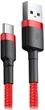 Кабель Baseus Cafule Cable USB for Type-C 3 A 1 м Red (CATKLF-B09) - изображение 1
