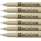 Набір лайнерів Sakura Pigma Micron 6 шт. Чорні (8710141049449) - зображення 2