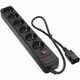 Сетевой фильтр питания Patron 0.5 m3*1mm2 (SP-1062U) 6 розеток BLACK (EXT-PN-SP-1062U) - изображение 1