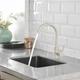Смеситель кухонный Luxor Izmir Beige Granit + шланги подключения в комплекте, бежевый - изображение 2
