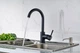 Смеситель кухонный Luxor Izmir BLack Universal Granit + шланги подключения в комплекте, черный металлик - изображение 8