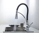 Смеситель кухонный Luxor Naomi Black Steel holder Praktik + светодиодная LED подсветка воды черный, нержавеющая сталь, прочие цвета - изображение 9