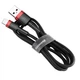 Дата кабель USB 2.0 AM to Lightning 0.5m Cafule 2.4A red+black Baseus (CALKLF-A19) - изображение 1
