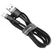 Дата кабель USB 2.0 AM to Lightning 0.5m Cafule 2.4A grey+black Baseus (CALKLF-AG1) - изображение 1