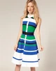 Платье Karen Millen XL белое с синим и зеленым KM70071 - изображение 2