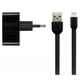 Зарядний пристрій Remax RP-U215i 2.4A 2USB + Cable Lightning black - зображення 2