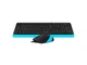 Комплект (клавіатура + миша) A4Tech Fstyler F1010 Black / Blue - изображение 1