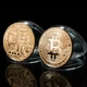 Сувенирная монета Bitcoin Биткоин криптовалюта 40 мм Золотистая - изображение 1