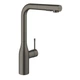 Смеситель для кухни Grohe Essence с выдвижной лейкой Графит твердый браш (30270AL0) - изображение 1