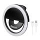 Селфи лампа с USB-зарядкой вспышка-подсветка для телефона светодиодное селфи кольцо Selfie Ring Light Черный - изображение 1