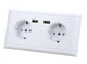 Розетка двойная GNIZDO с 2мя USB портами для зарядки, с заземлением и защитными шторками Белая (G002) (8078) - изображение 3