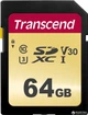 Карта памяти Transcend 500S SDXC 64GB Class 10 UHS-I U3 V30 (TS64GSDC500S) - изображение 1