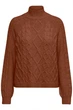 Кофта ONLY HIGHNECK PULLOVER KNT L Коричневый 15210792 Tortoise - изображение 1