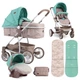 Дитяча коляска Lorelli S-500 set Бежево-зелена - зображення 7