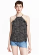Майка H&M 34 Черно-белый 0480106_горошек_08 - изображение 1