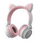 Беспроводные наушники Fingertime BT028C с кошачьими ушками Grey plus Pink - изображение 1
