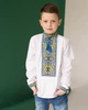 Вишита сорочка для хлопчика MEREZHKA з блакитним орнаментом 140 ріст - зображення 5