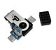 Flash Patriot USB 3.1 Trinity 3-in-1 64GB (Type-A/Type-C/micro-USB) Black (PEF64GTRI3USB) - изображение 1