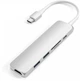 USB-хаб Satechi Aluminum Type-C Slim Multi-Port Adapter 4K V2 Silver (ST-SCMA2S) - изображение 1