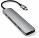 USB-хаб Satechi Aluminum Type-C Slim Multi-Port Adapter 4K V2 Space Gray (ST-SCMA2M) - изображение 2