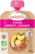 Упаковка детского пюре Babybio Органического из яблока, абрикоса и банана с 6 месяцев 90 г х 4 шт (3288131540122) - изображение 2