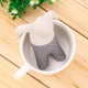 Ситечко для заварювання чаю Tea Strainer "Чоловічок mr. Big Tea", силіконове, сіре - зображення 5